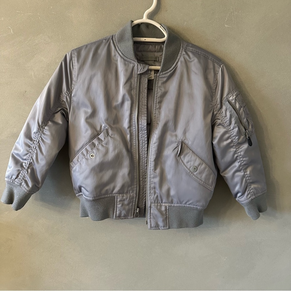 GAP Kids Metallic Gray Green Puffer Jacket